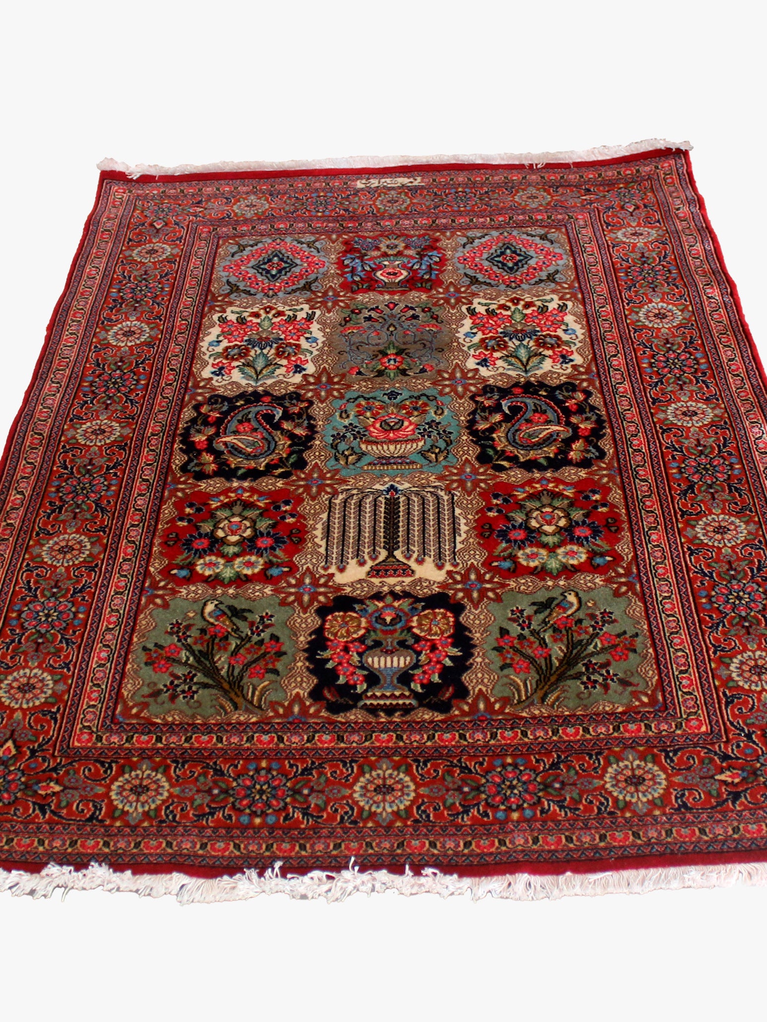 Tapete Persa Ghom 157x104cm (assinado, em lã e seda)