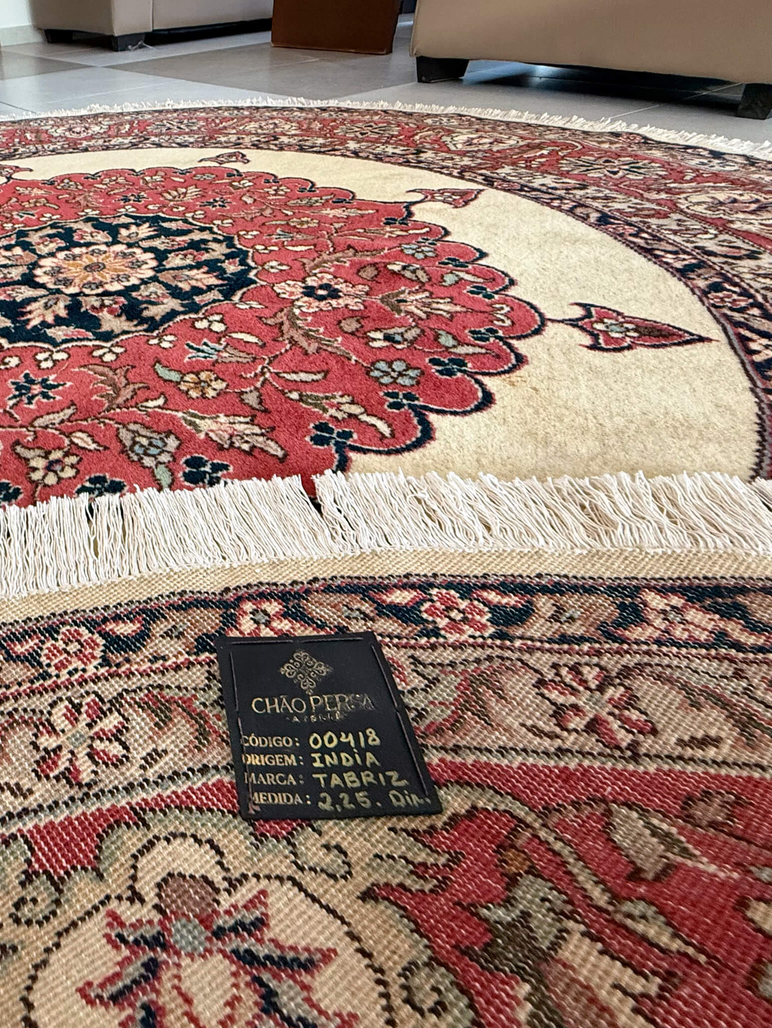 Tapete Tabriz Redondo 225cm (diâmetro)
