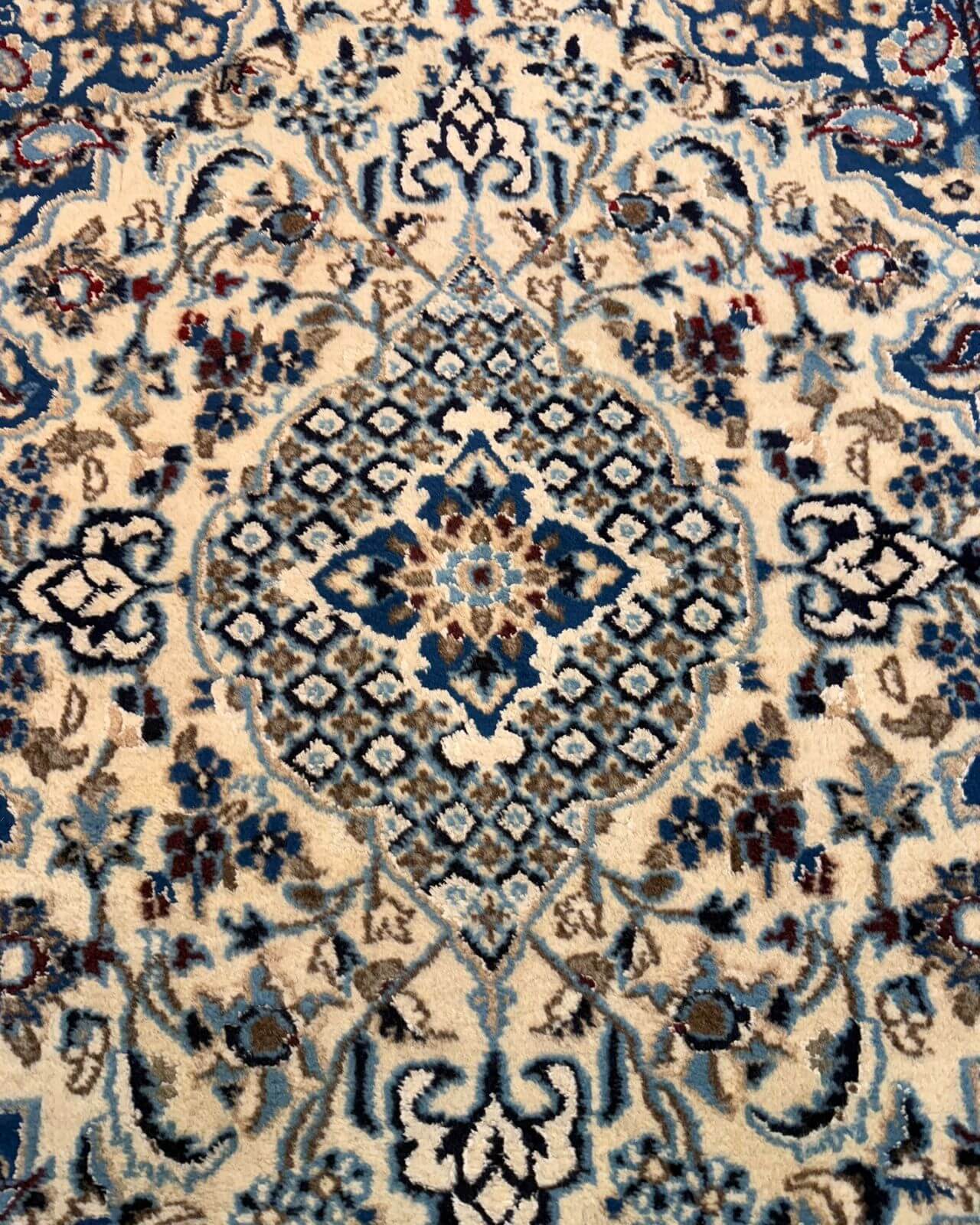 Tapete Persa Nain (Azul e Marfim) 135x90cm