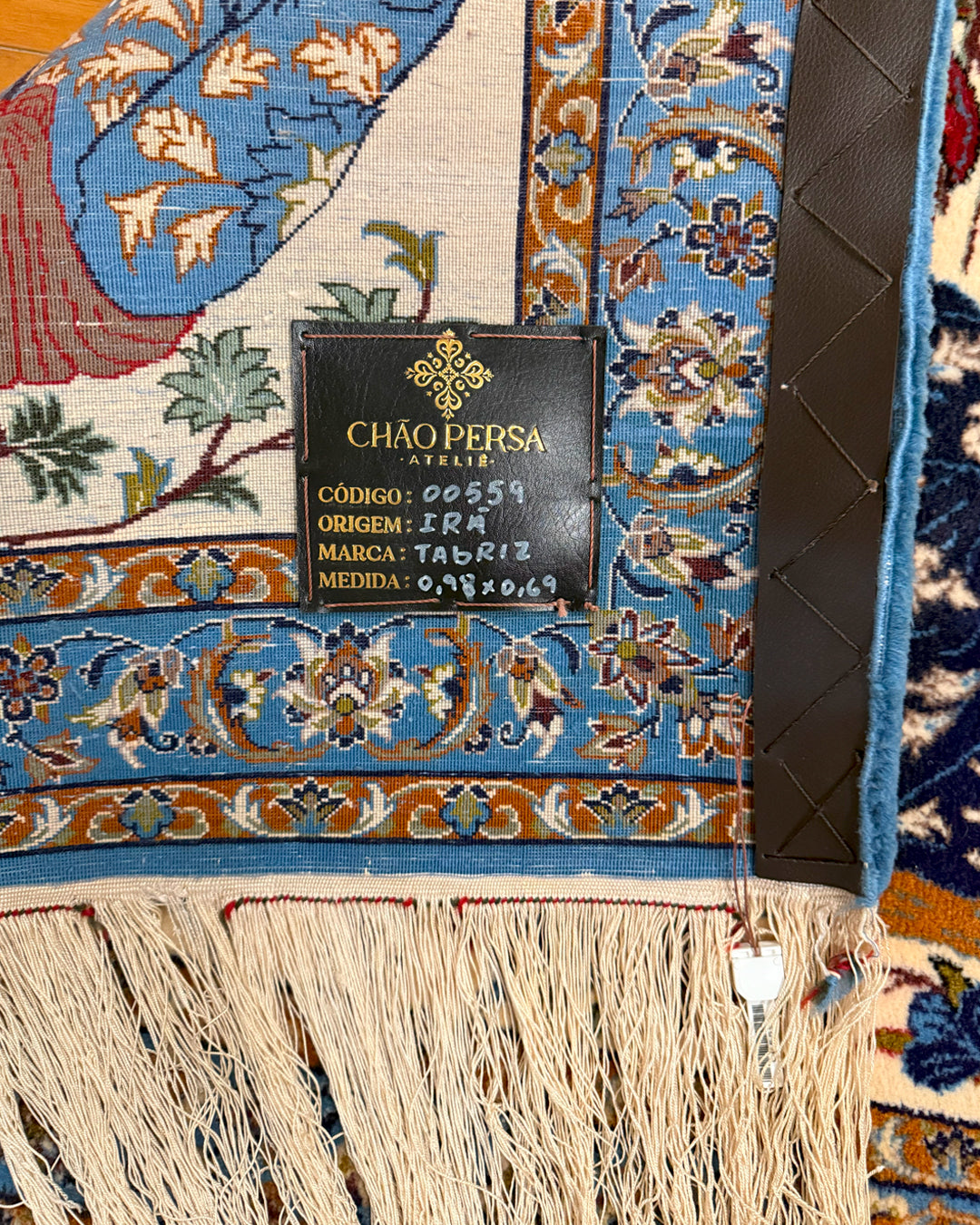 Tapete Persa Tabriz Assinado (Obra-Prima Raríssima) 98x69cm