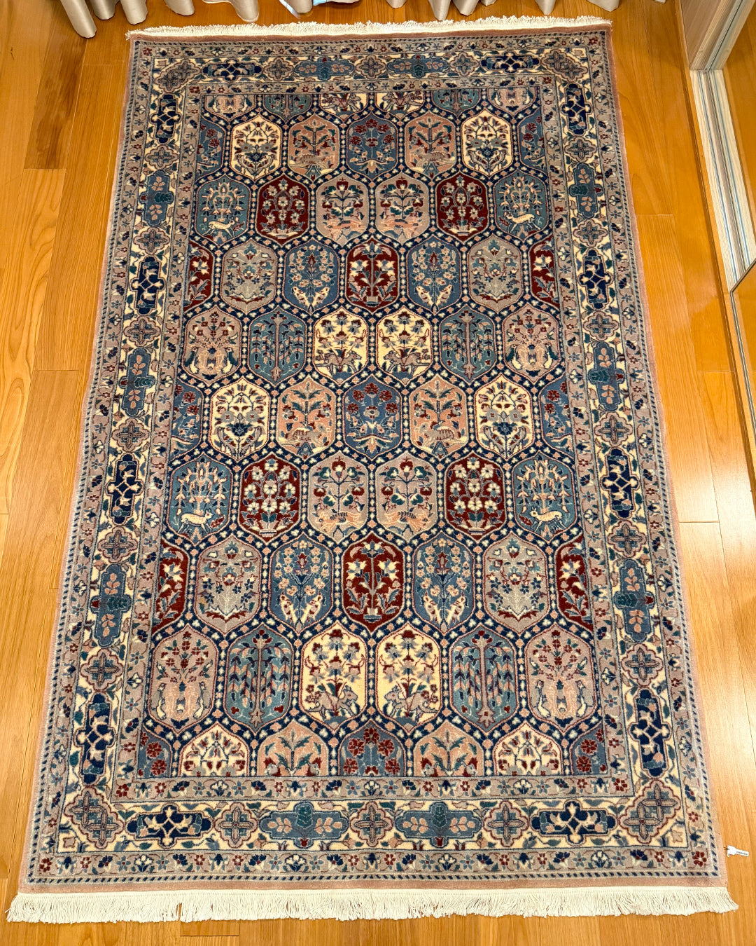 Tapete Persa Nain (Jardim de Medalhões Florais) 241×152cm