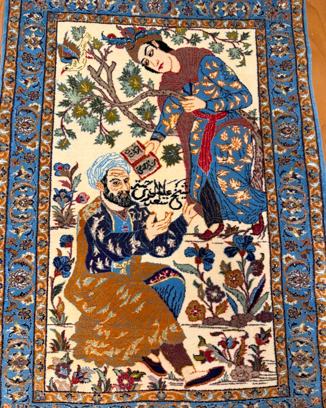 Tapete Persa Tabriz Assinado (Obra-Prima Raríssima) 98x69cm