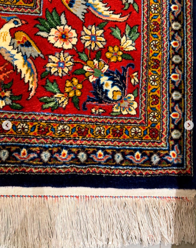 Tapete Persa Ghom (Qom) Imperial (Contornos em Seda Natural) - 3,35 x 2,46 m