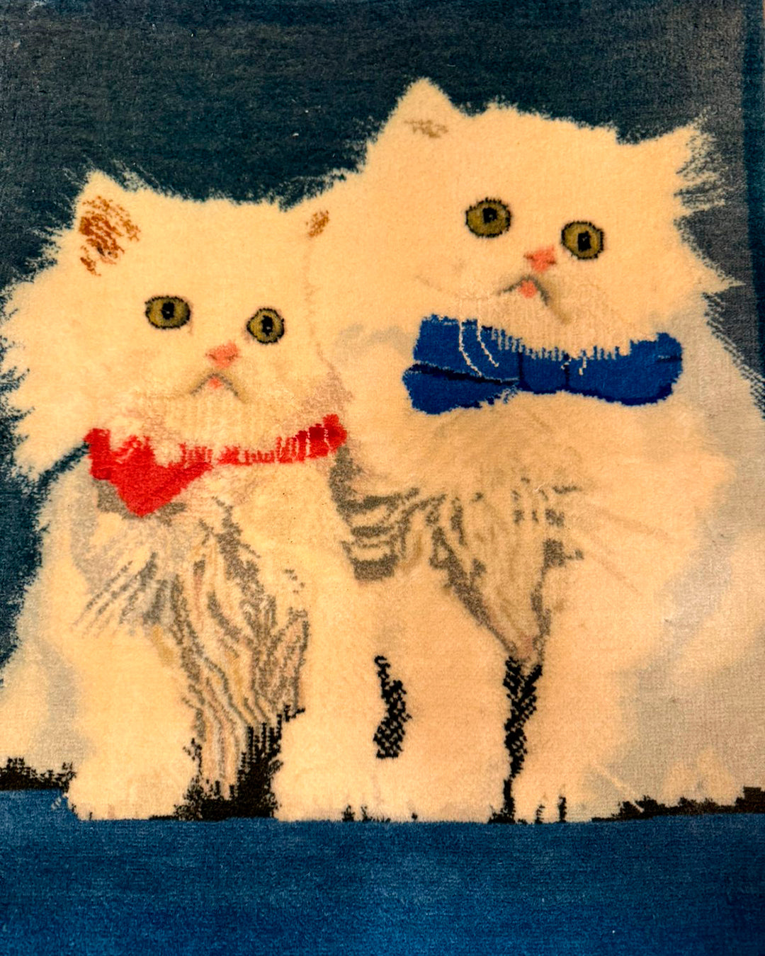 Tapete Persa Tabriz Figurativo – Gatos Persas (Peça Raríssima) 49x39cm