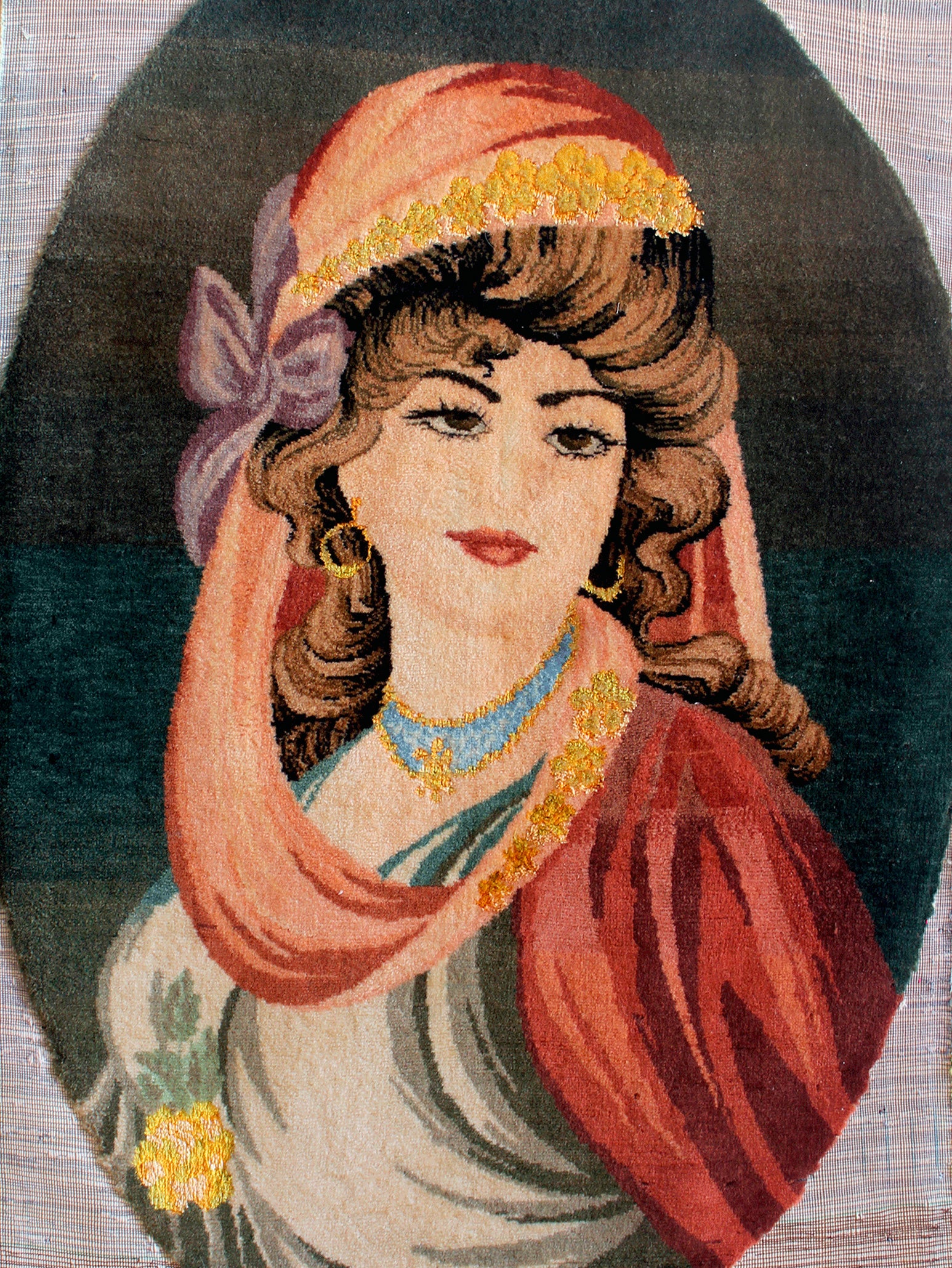 Painel Persa Tabriz – Retrato Feminino Clássico