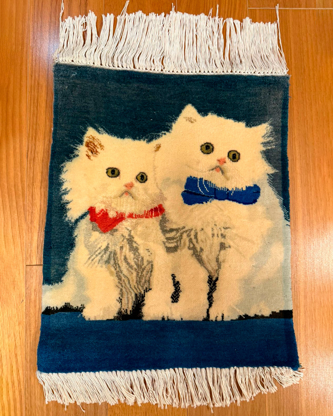 Tapete Persa Tabriz Figurativo – Gatos Persas (Peça Raríssima) 49x39cm