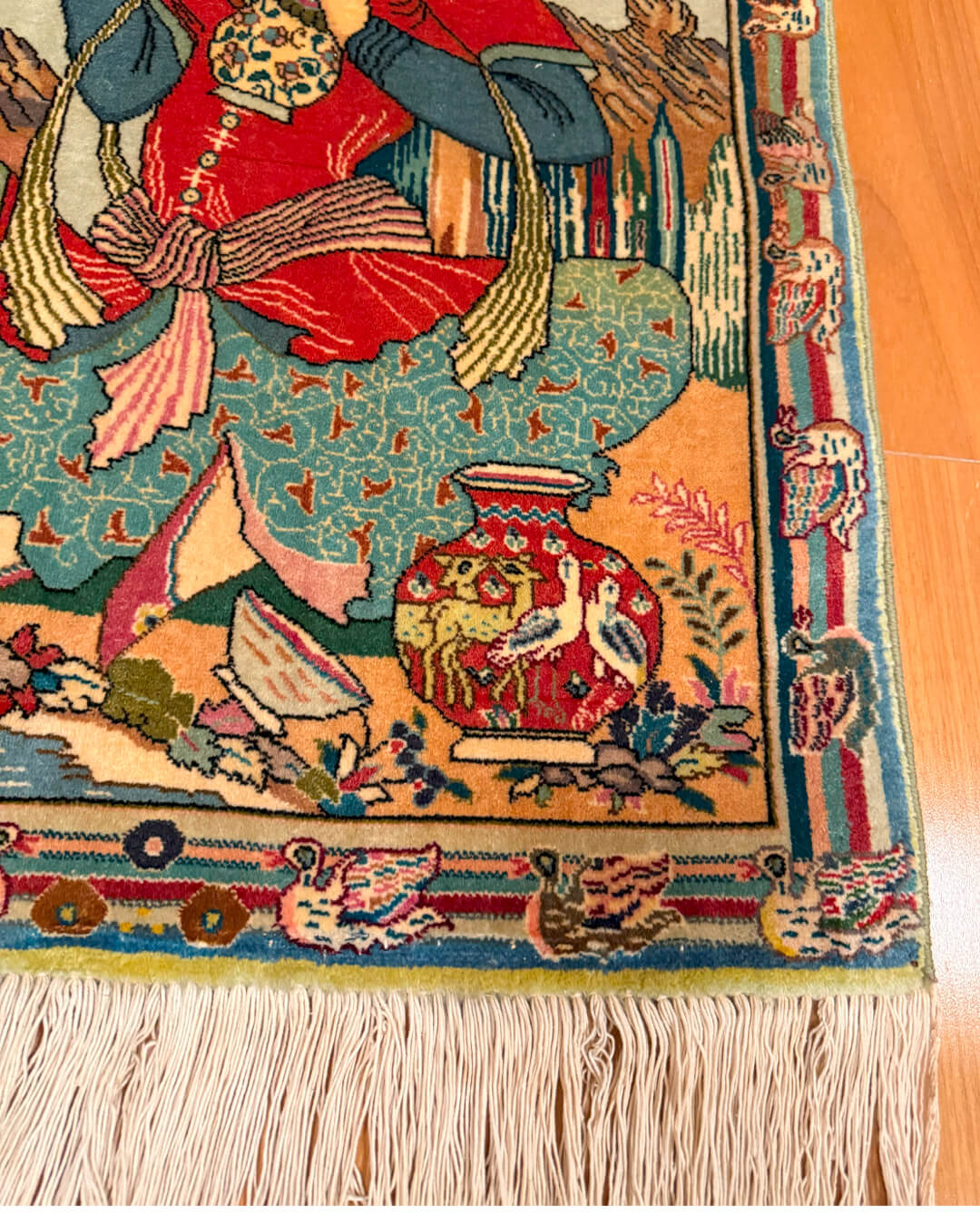 Par de Tapetes Persas Tabriz Figurativos 70x56cm