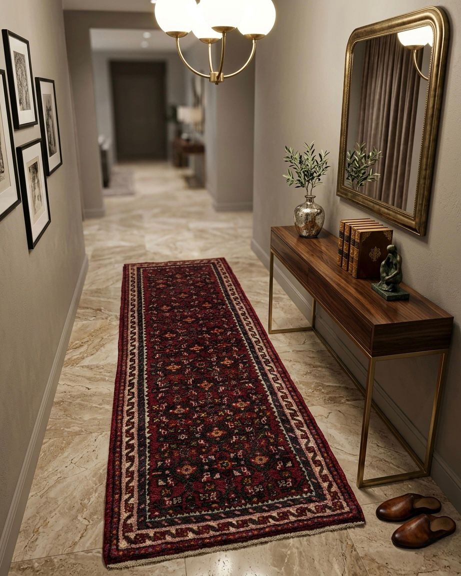Passadeira Persa Hosseinabad - Charme Tribal Atemporal 202 × 70cm