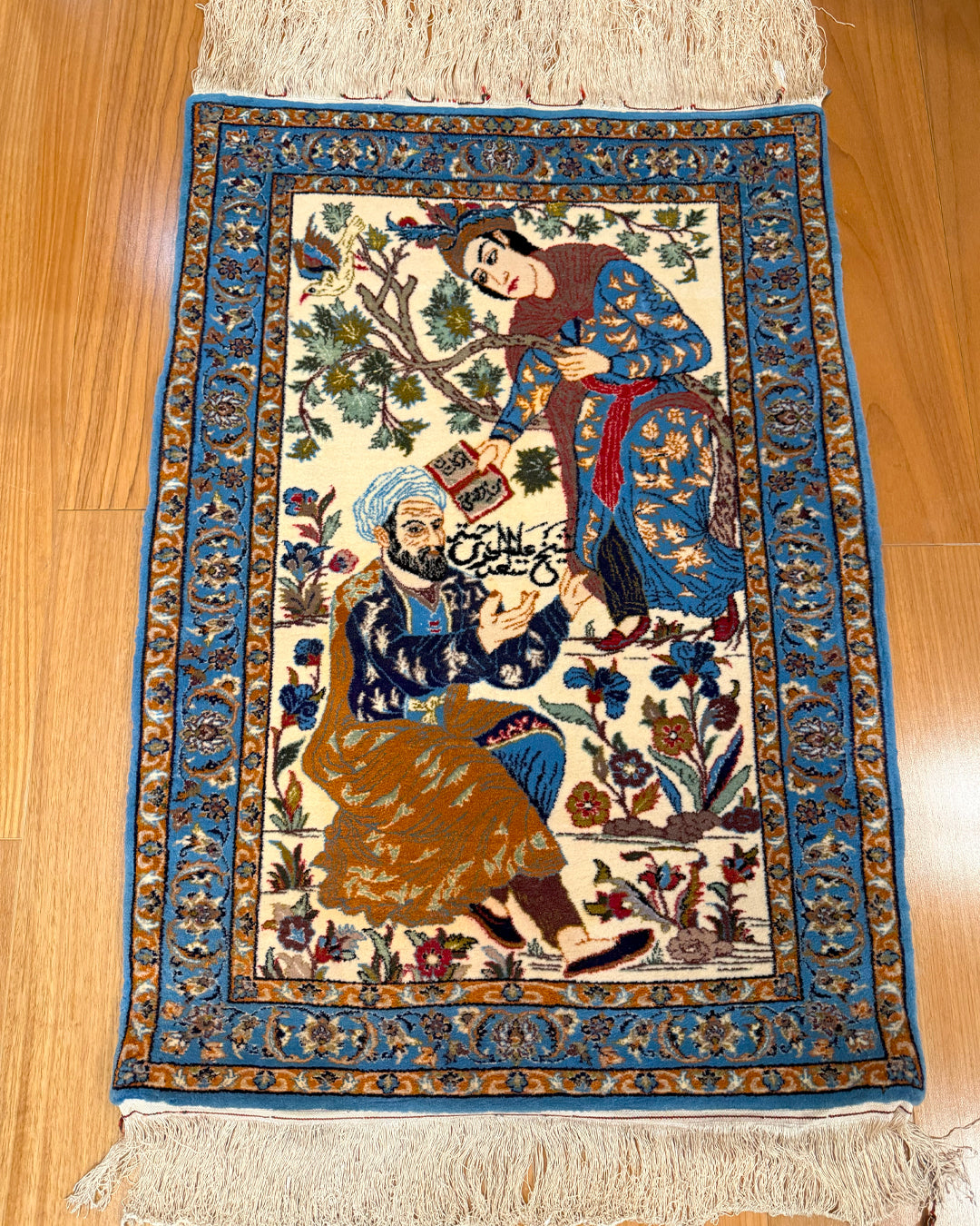 Tapete Persa Tabriz Assinado (Obra-Prima Raríssima) 98x69cm