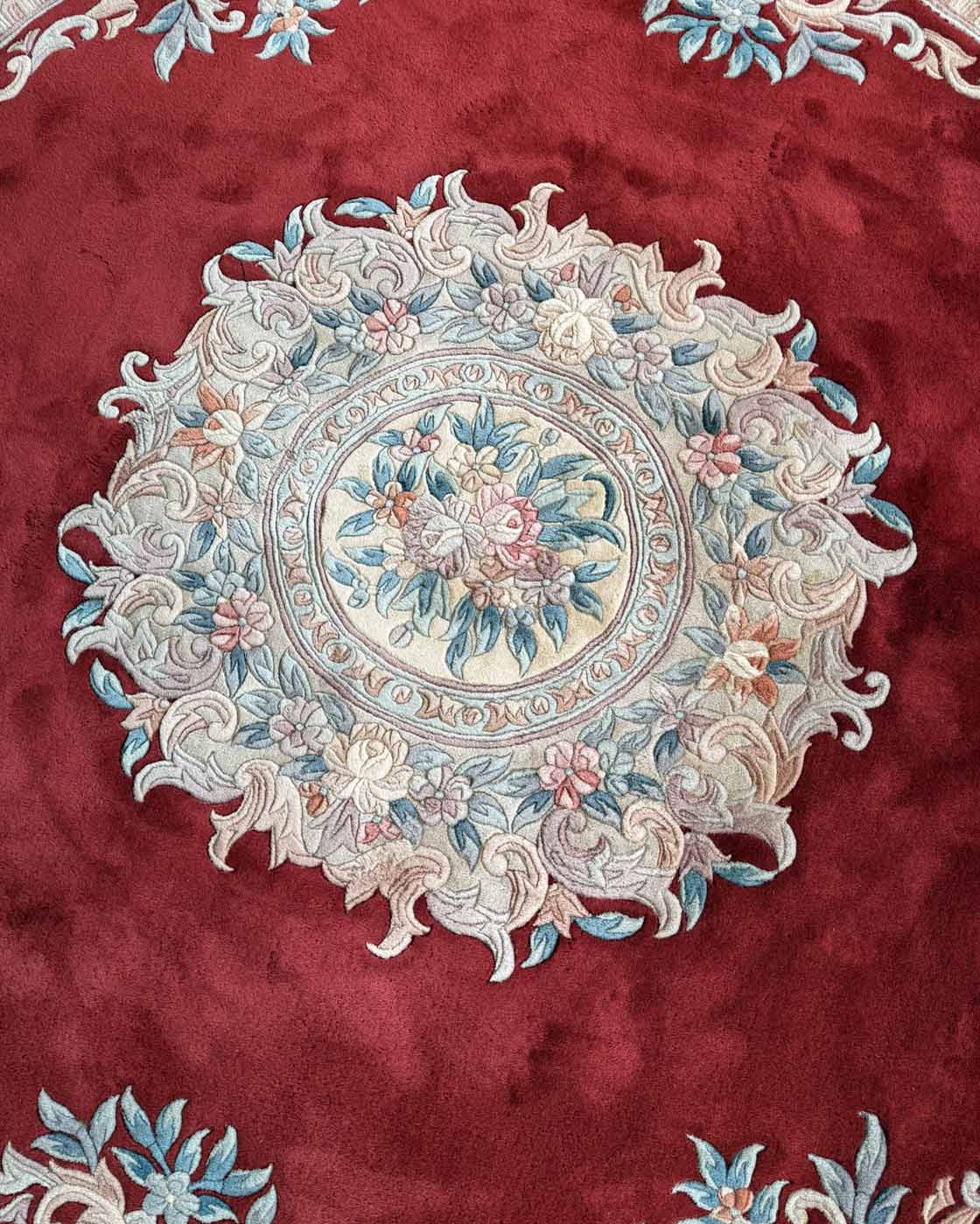 Tapete Chinês Redondo – Medalhão Floral Clássico 2,50 m