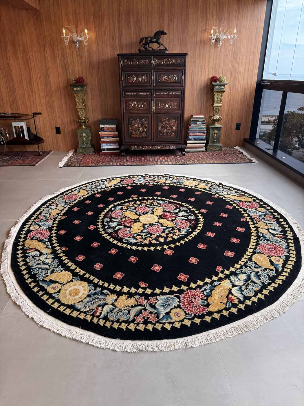 Tapete Chinês Redondo Floral Imperial - 2,80 m