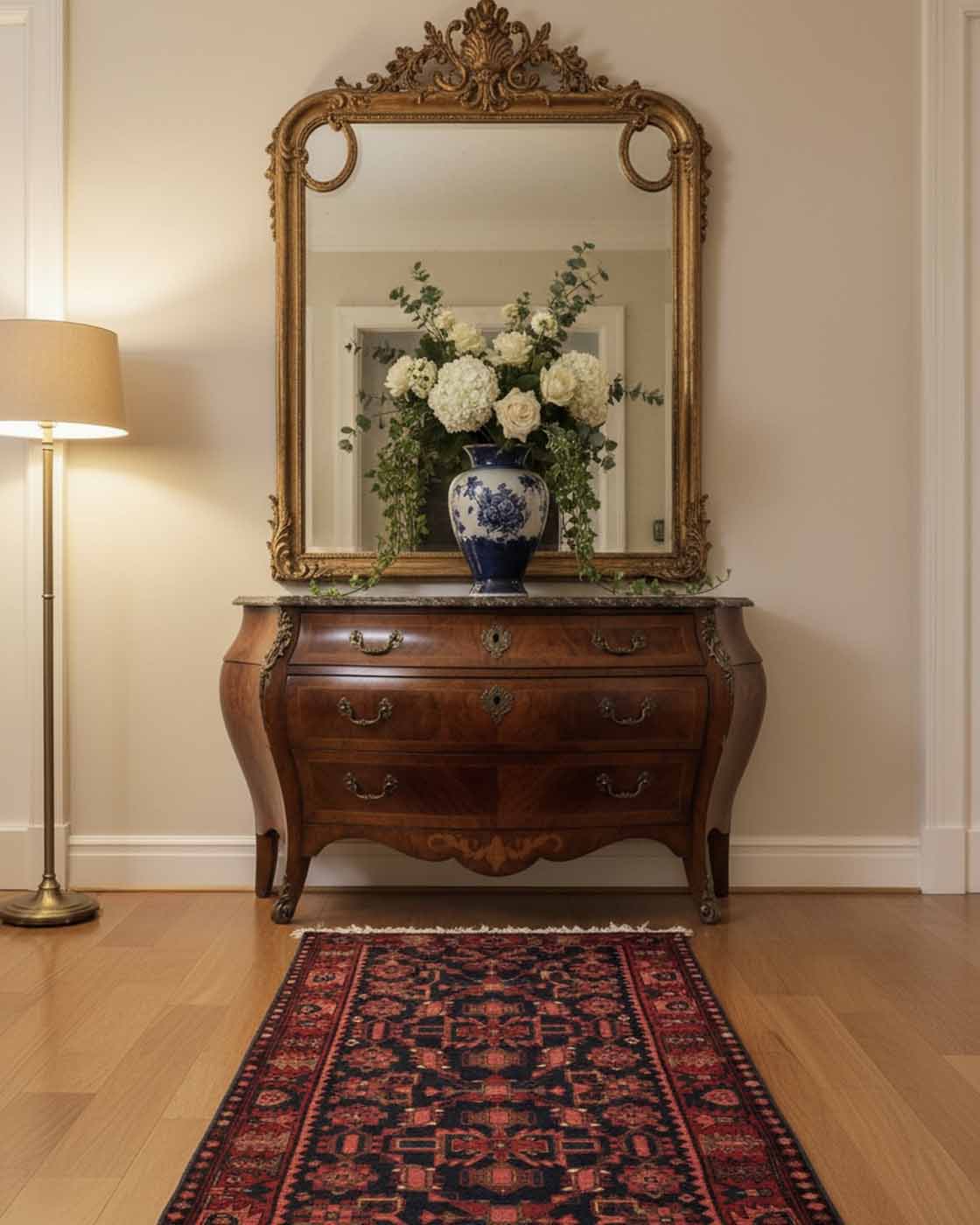 Passadeira Persa Hamadan Antiga – 5,15 × 1,12 m