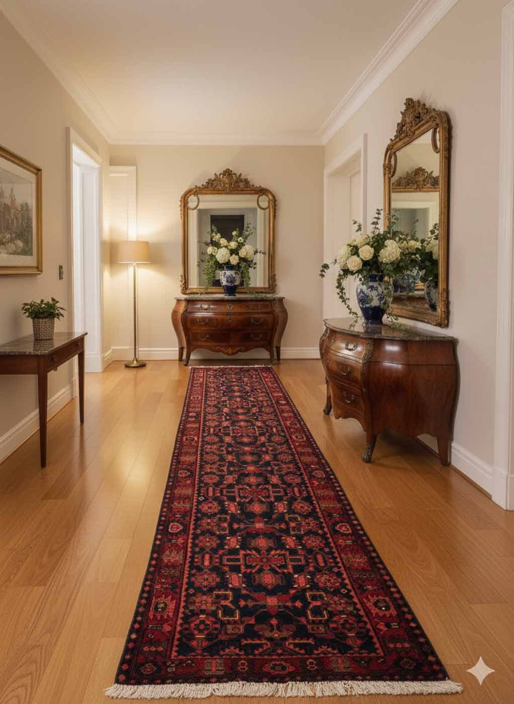 Passadeira Persa Hamadan Antiga – 5,15 × 1,12 m