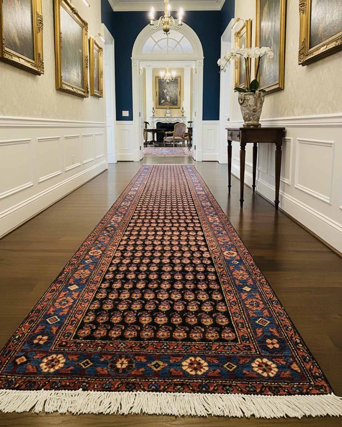 Tapete Persa Hamadã Antigo - 4,90 × 1,10 m