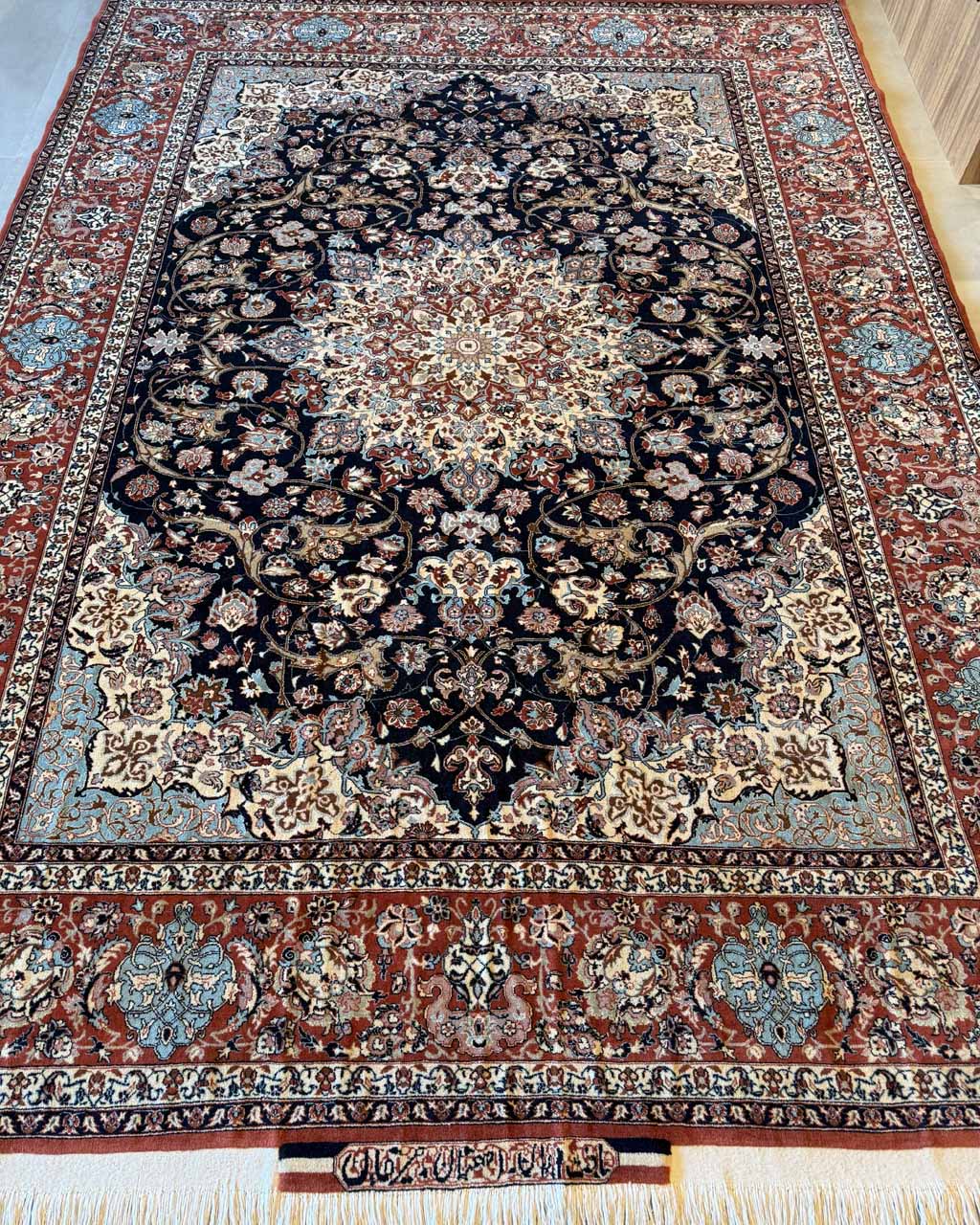 Tapete Persa Isfahan Assinado -  3,50 × 2,48 m