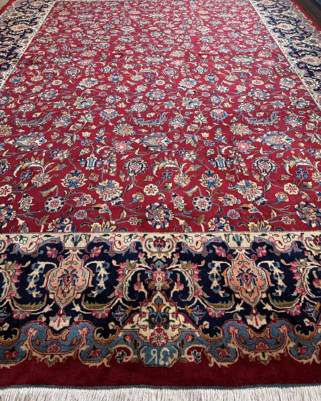 Tapete Persa Kirman Clássico Floral - 4,67 × 3,50 m