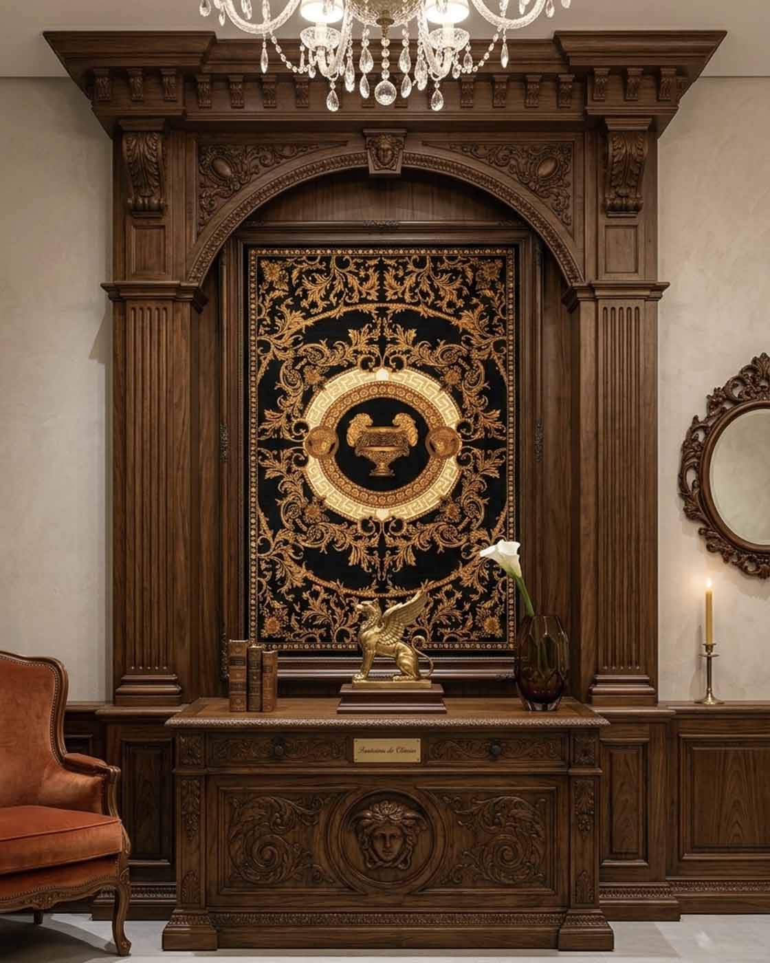 Tapete Persa Ghom (Qom) em Seda Assinado (Edição Especial Versace) - 1,50×1,00m