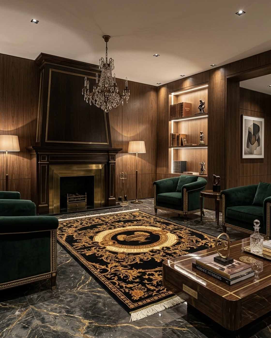 Tapete Persa Ghom (Qom) em Seda Assinado (Edição Especial Versace) - 1,50×1,00m