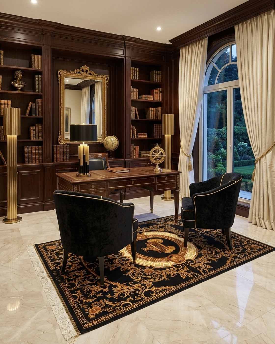 Tapete Persa Ghom (Qom) em Seda Assinado (Edição Especial Versace) - 1,50×1,00m