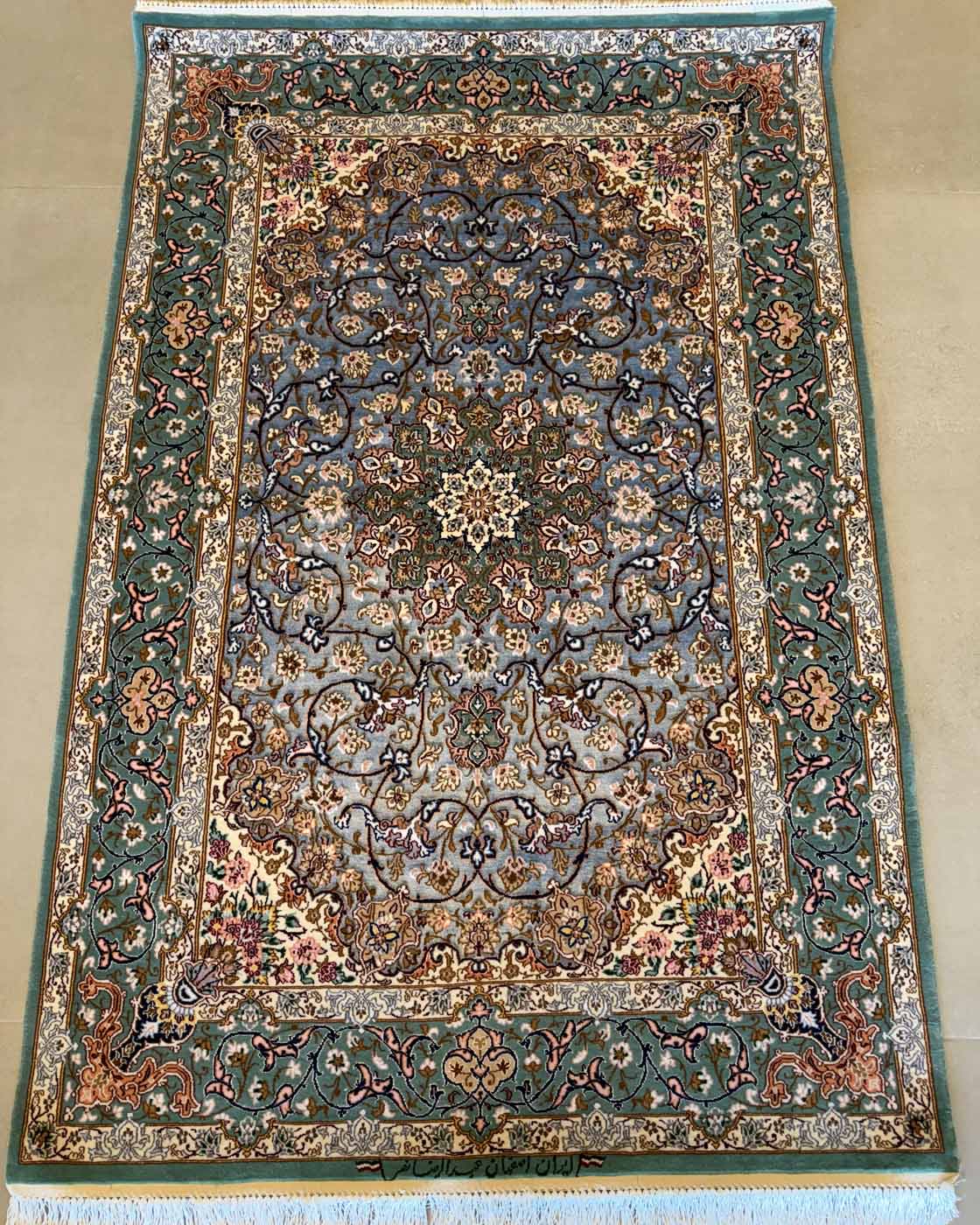 Tapete Persa Isfahan Assinado Davari 160×110cm