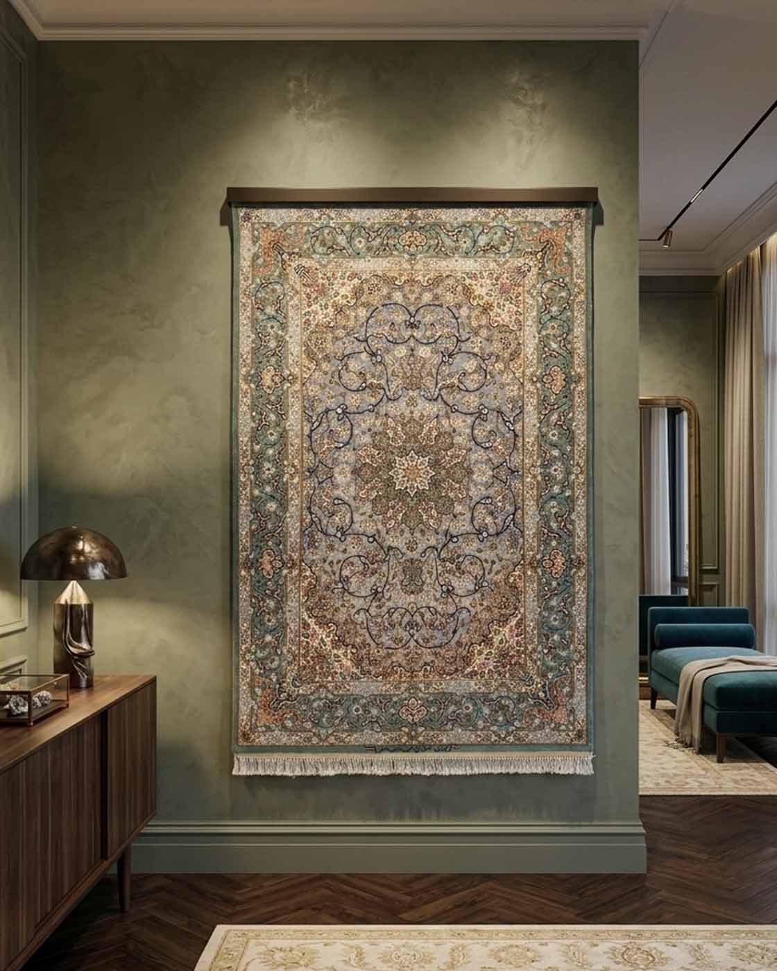 Tapete Persa Isfahan Assinado Davari 160×110cm