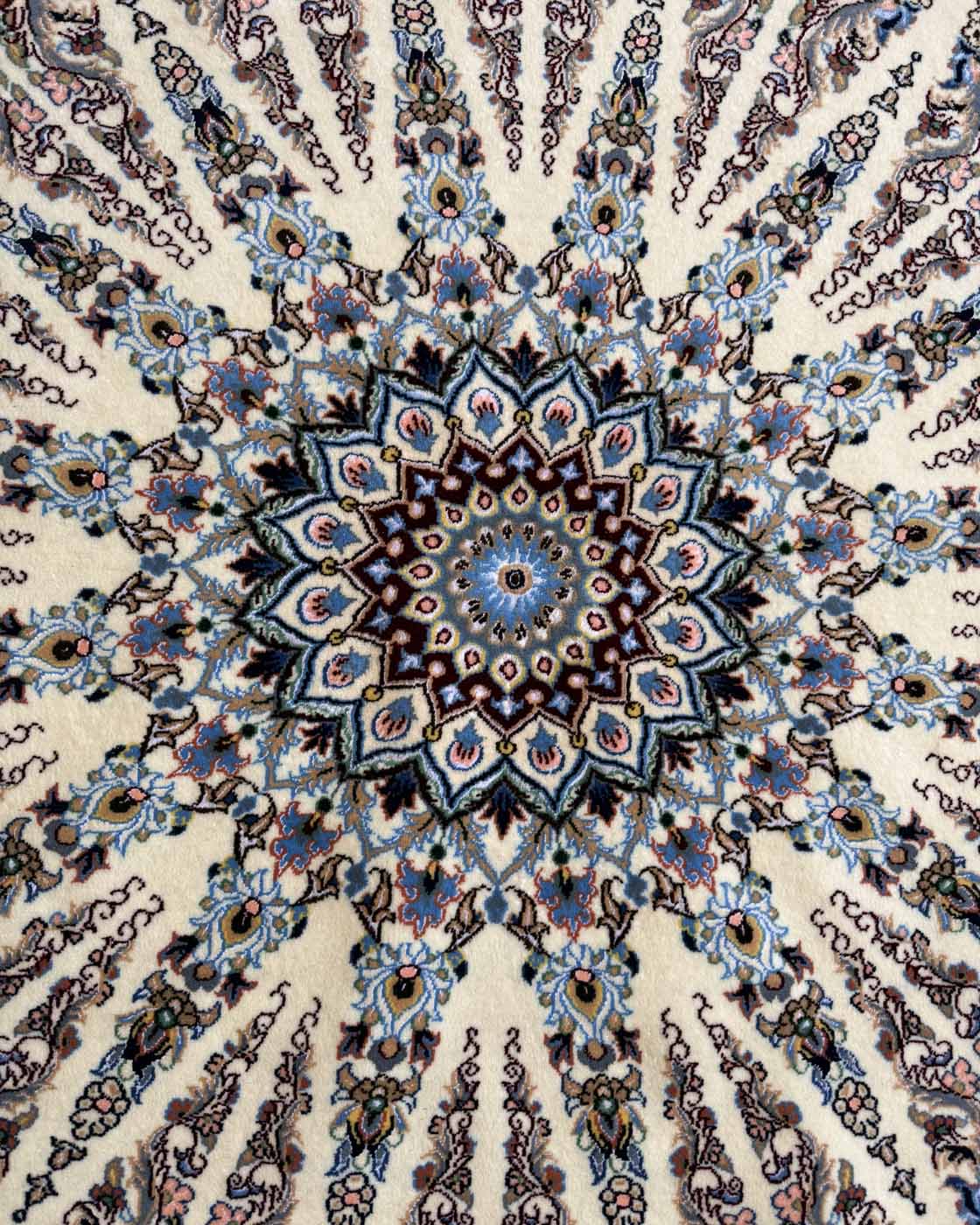 Tapete Persa Nain Habibian Redondo Assinado  2,50m