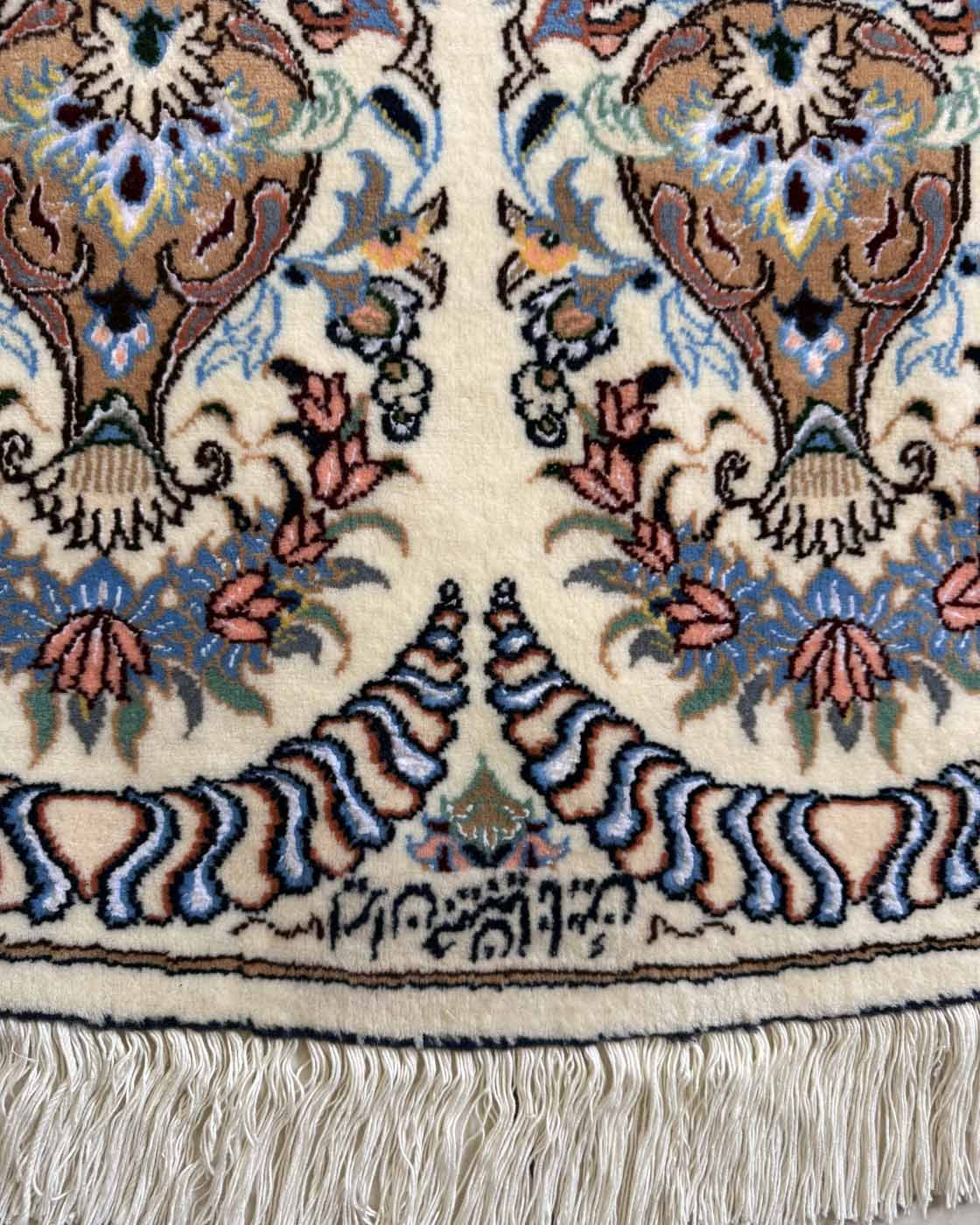 Tapete Persa Nain Habibian Redondo Assinado  2,50m