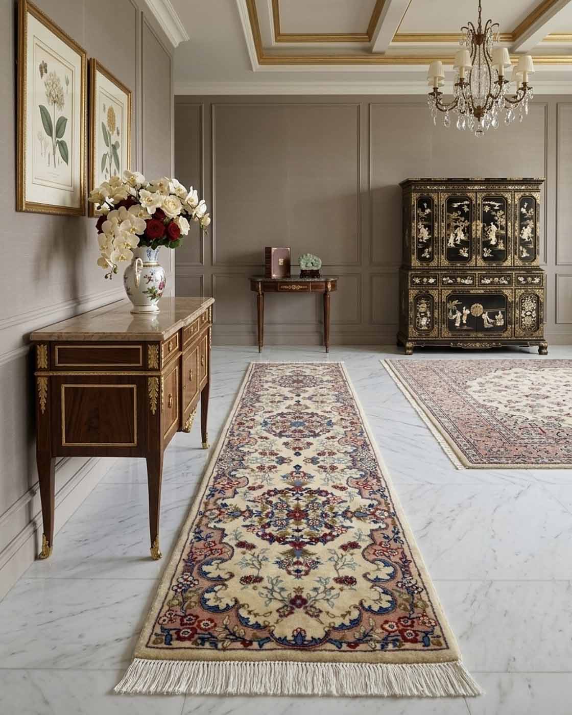 Passadeira Persa Kerman 250×62cm