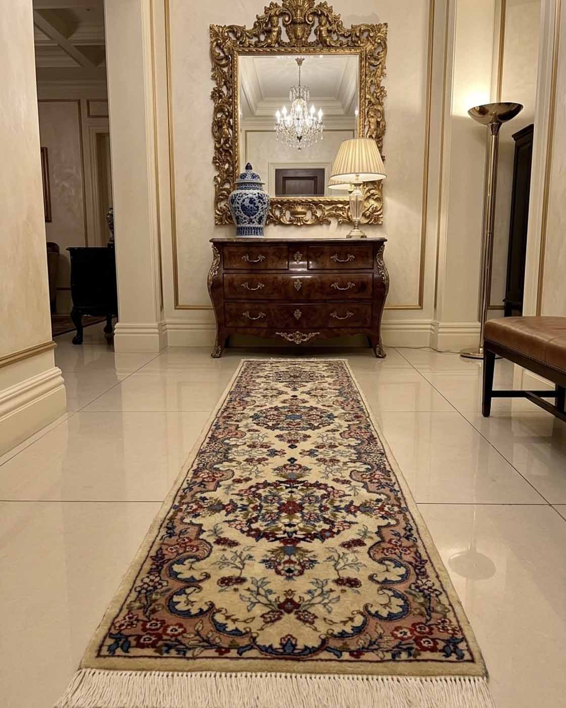 Passadeira Persa Kerman 250×62cm