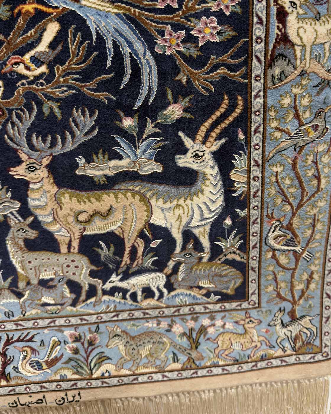 Tapete Persa Isfahan Árvore da Vida (Assinado) 130×85cm
