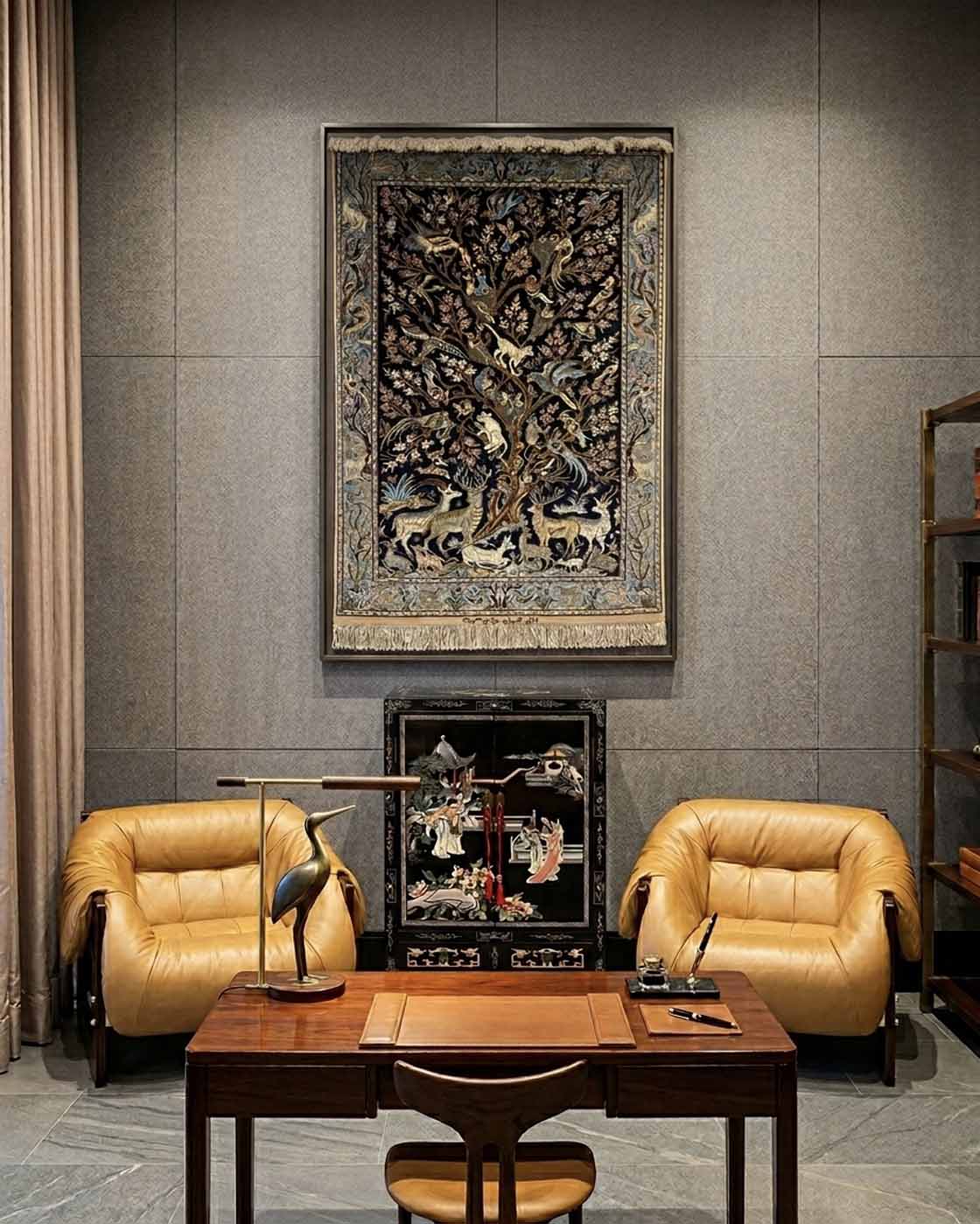 Tapete Persa Isfahan Árvore da Vida (Assinado) 130×85cm