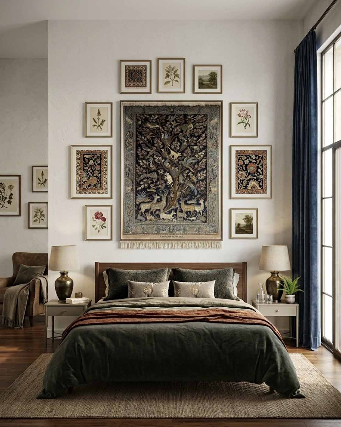 Tapete Persa Isfahan Árvore da Vida (Assinado) 130×85cm