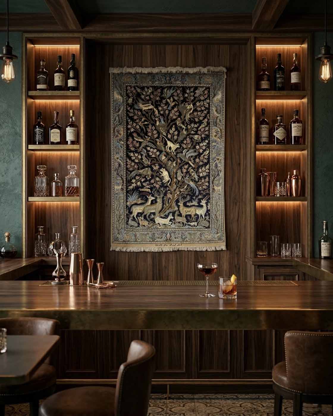 Tapete Persa Isfahan Árvore da Vida (Assinado) 130×85cm