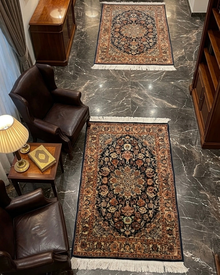 Par de Tapetes Persas Isfahan - 0,92 × 0,63 m (cada)