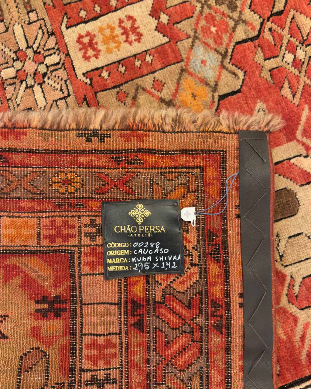 Tapete Caucasiano Kuba Shirvan (Raridade Centenária) - 2,95 x 1,42 m