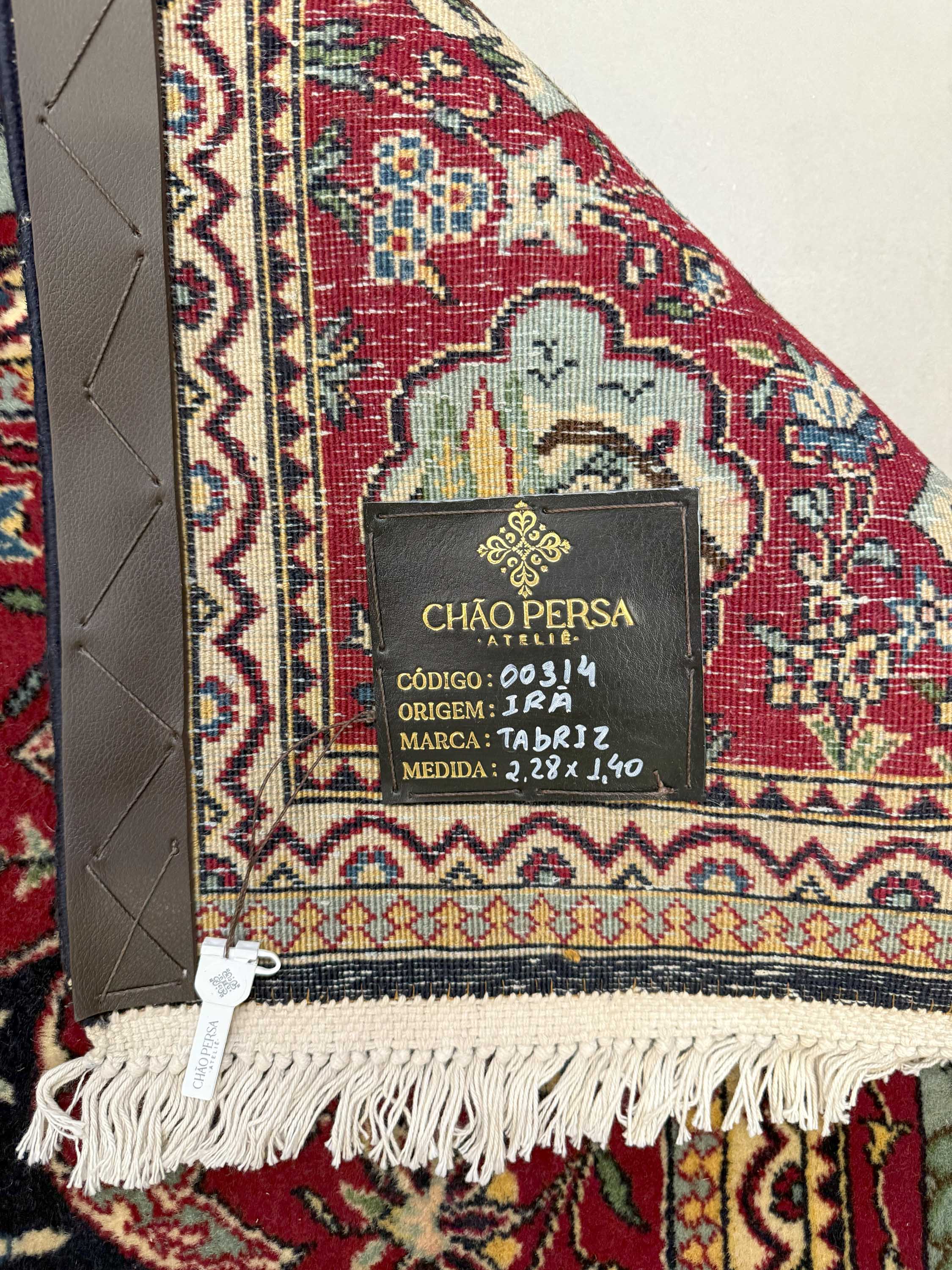 Tapete Persa Tabriz Raro com Figuras 228x140cm