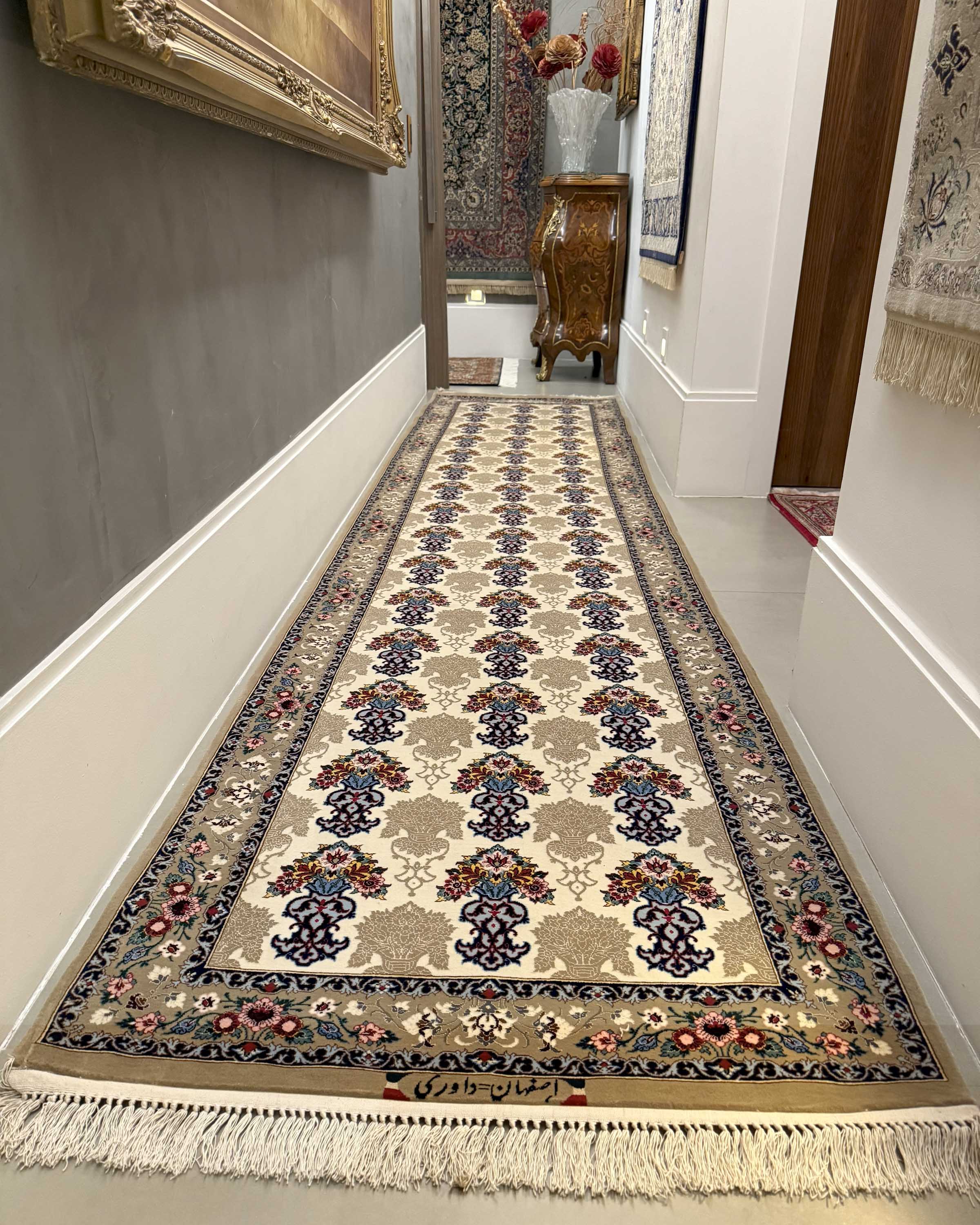 Passadeira Persa Isfahan – Assinada Davari (Extra Fina) 355x87cm