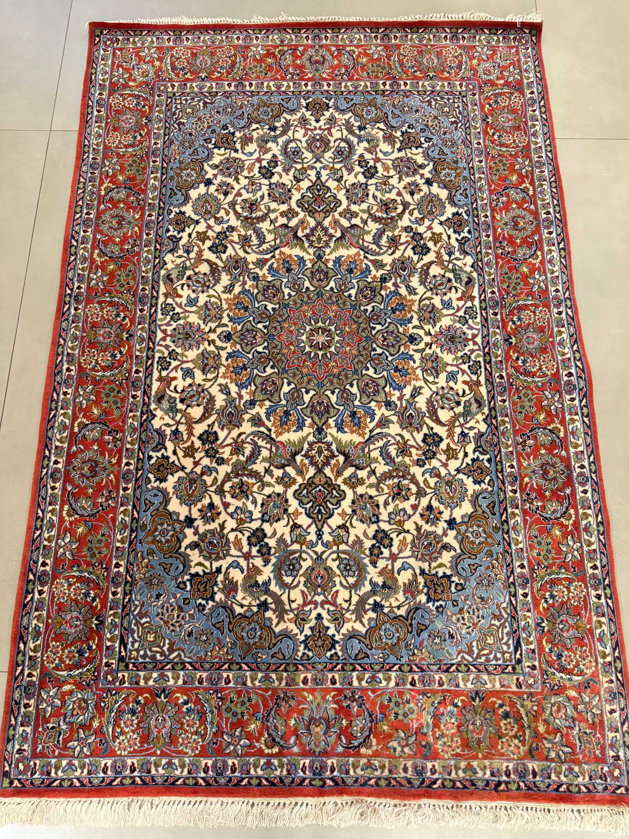Tapete Persa Isfahan (Obra-Prima em Lã e Seda) 113x173cm