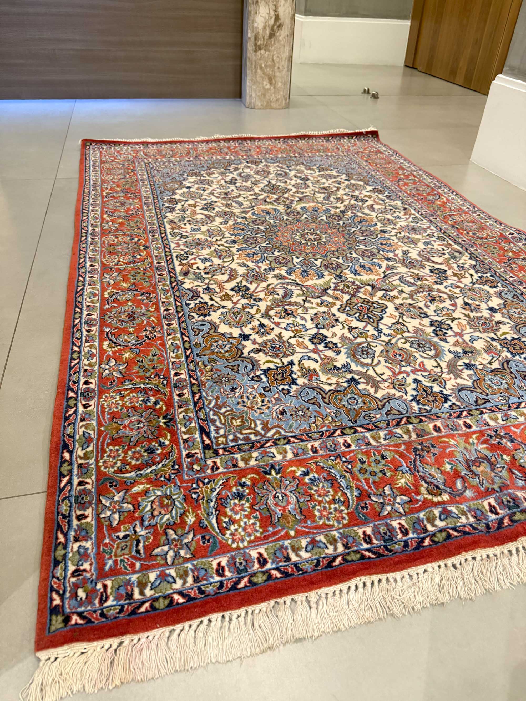 Tapete Persa Isfahan (Obra-Prima em Lã e Seda) 113x173cm