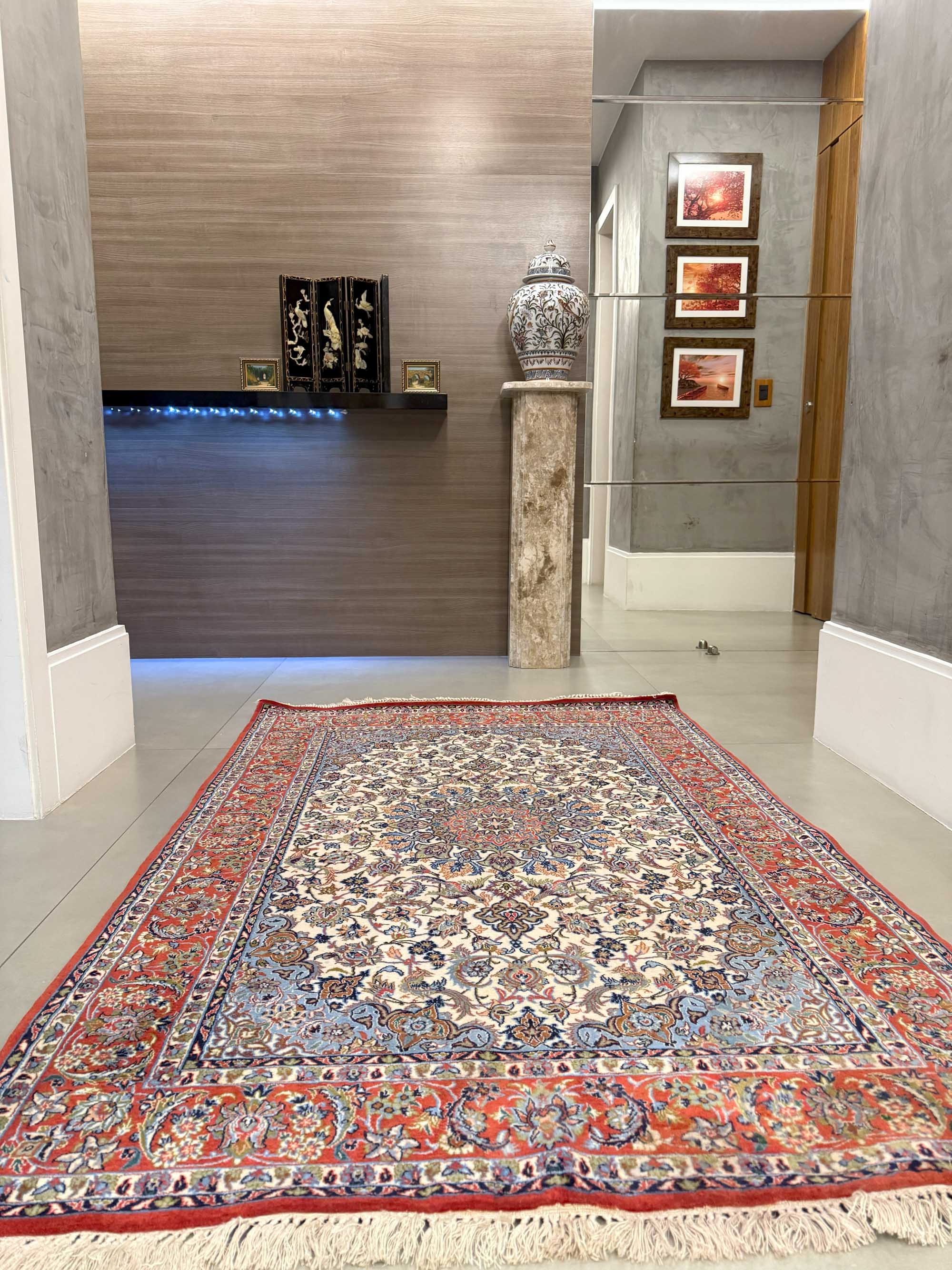 Tapete Persa Isfahan (Obra-Prima em Lã e Seda) 113x173cm