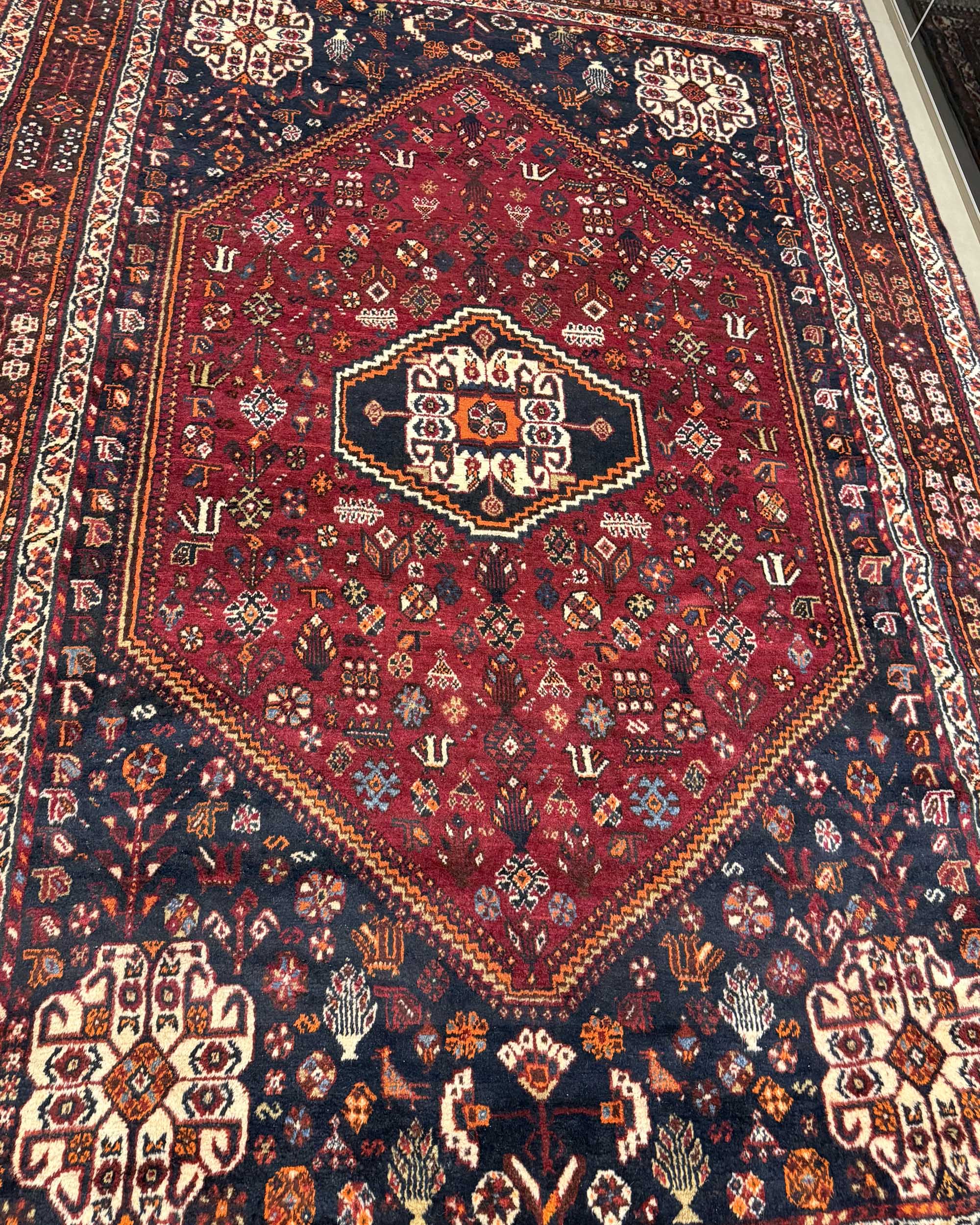 Tapete Persa Kashigai (Raridade Tribal iraniana) 323x216cm