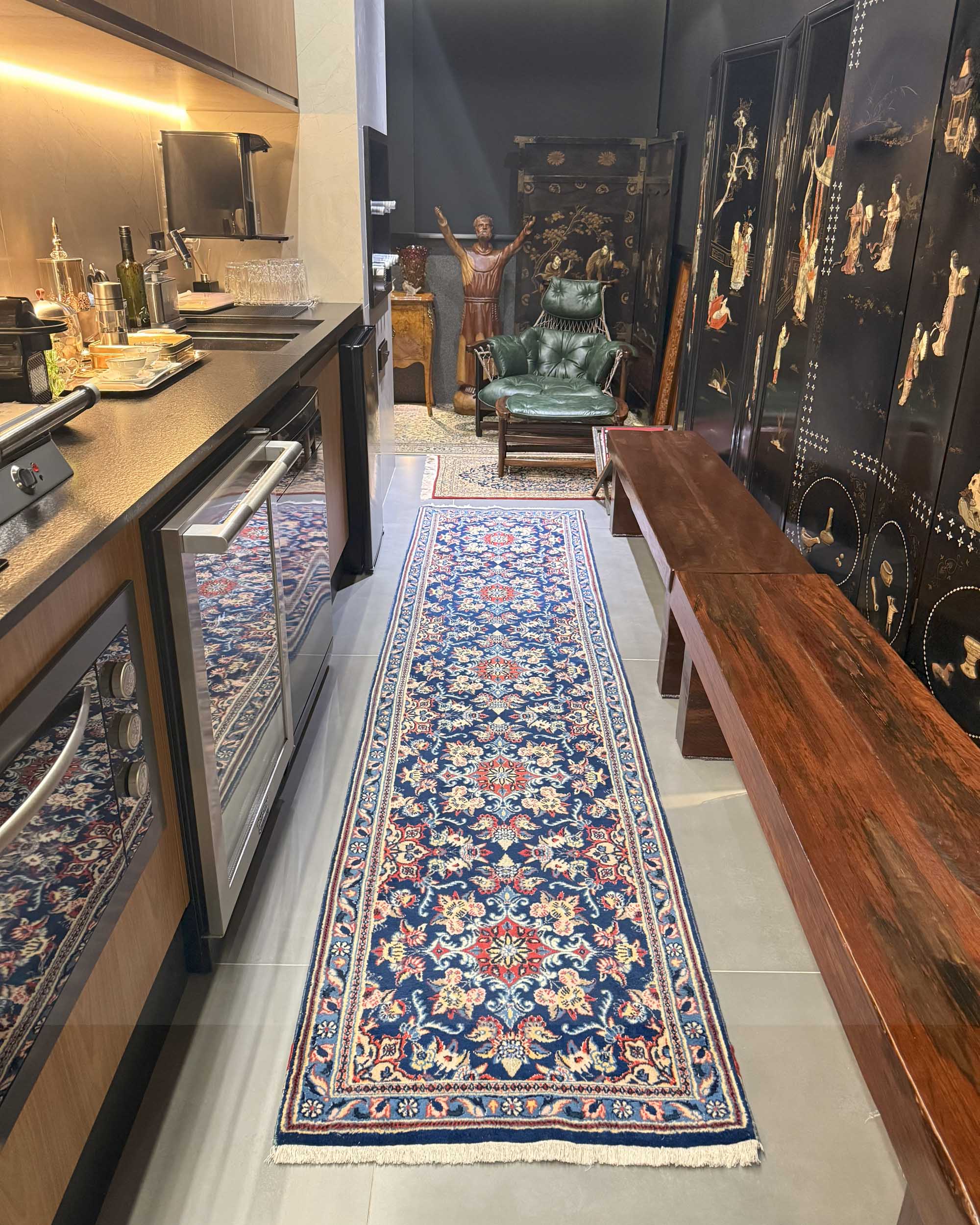 Passadeira Persa Kirman 300x75cm