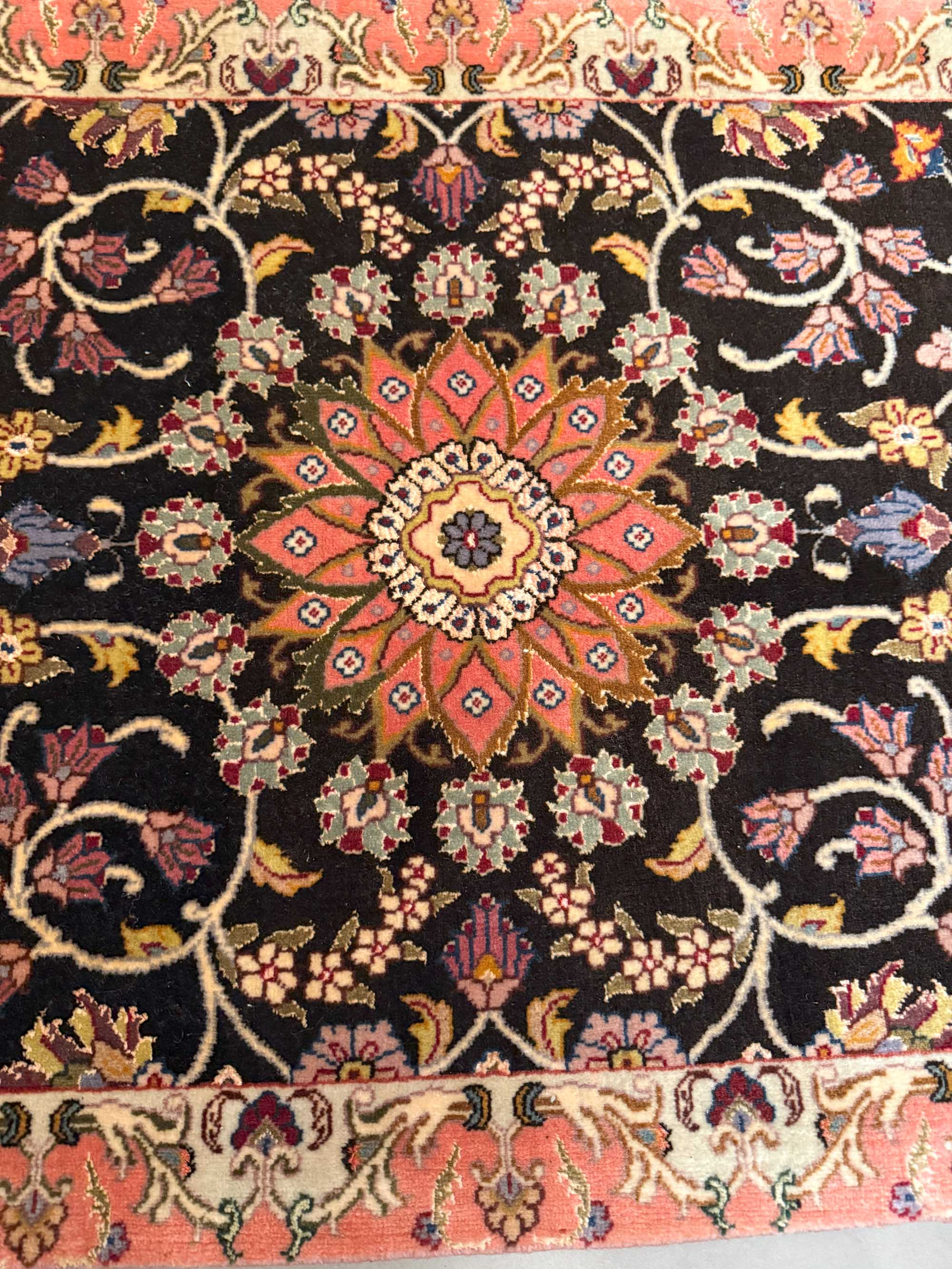 Tapete Persa Tabriz Nache (Lã e Seda de Alta Densidade) 94x60cm