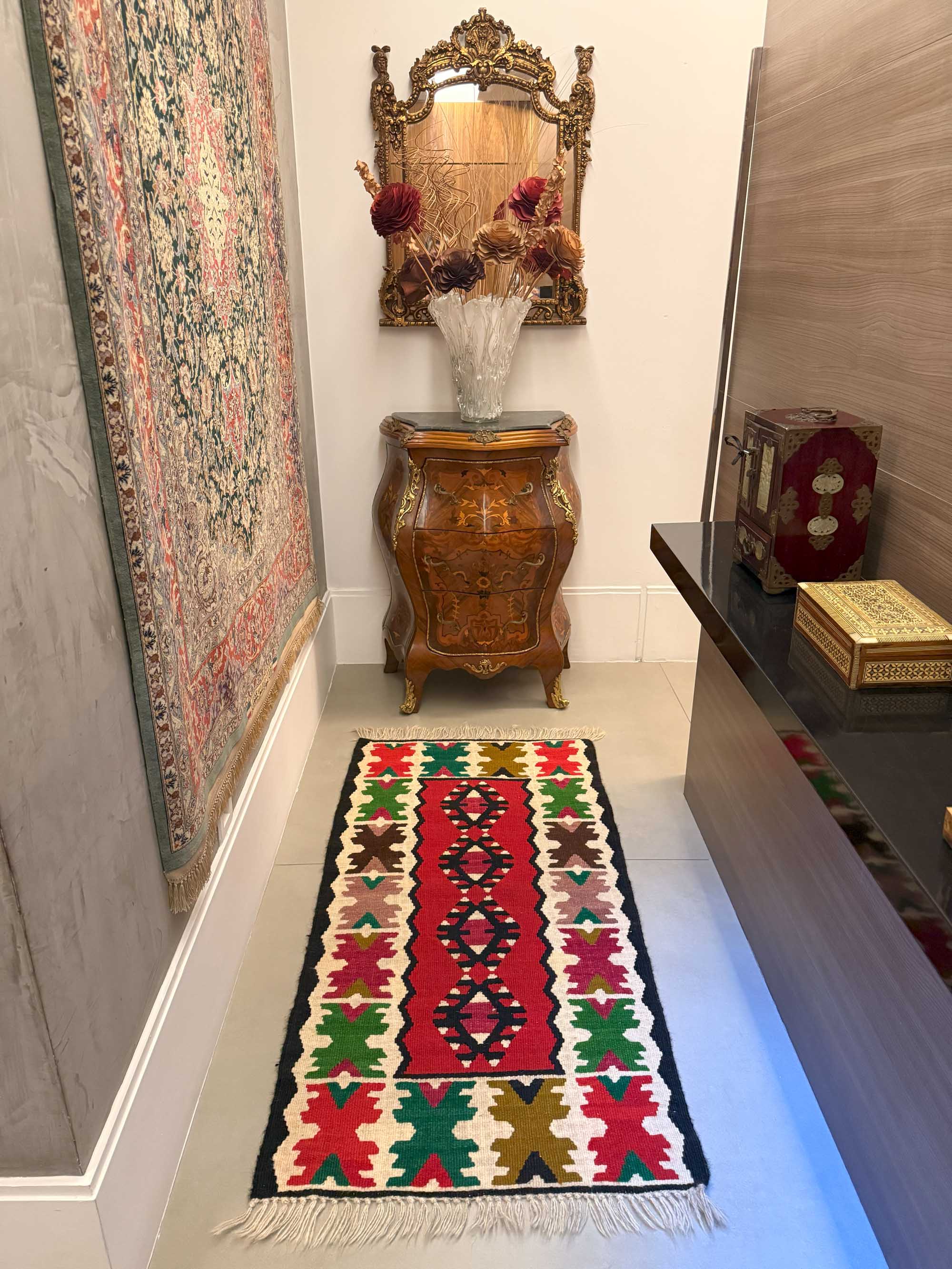 Tapete Kilim Persa (Geometria Tribal) 144x72cm
