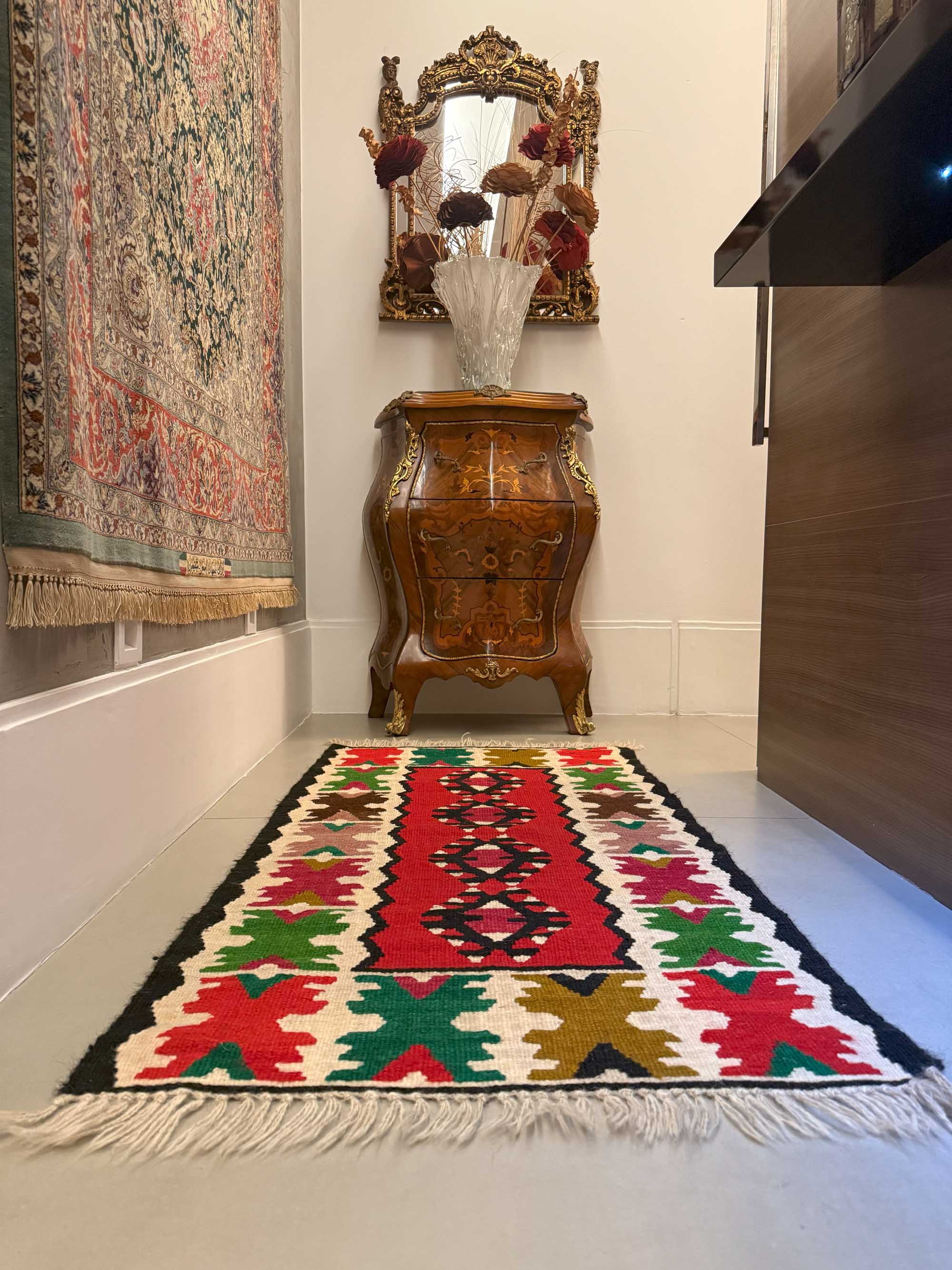 Tapete Kilim Persa (Geometria Tribal) 144x72cm