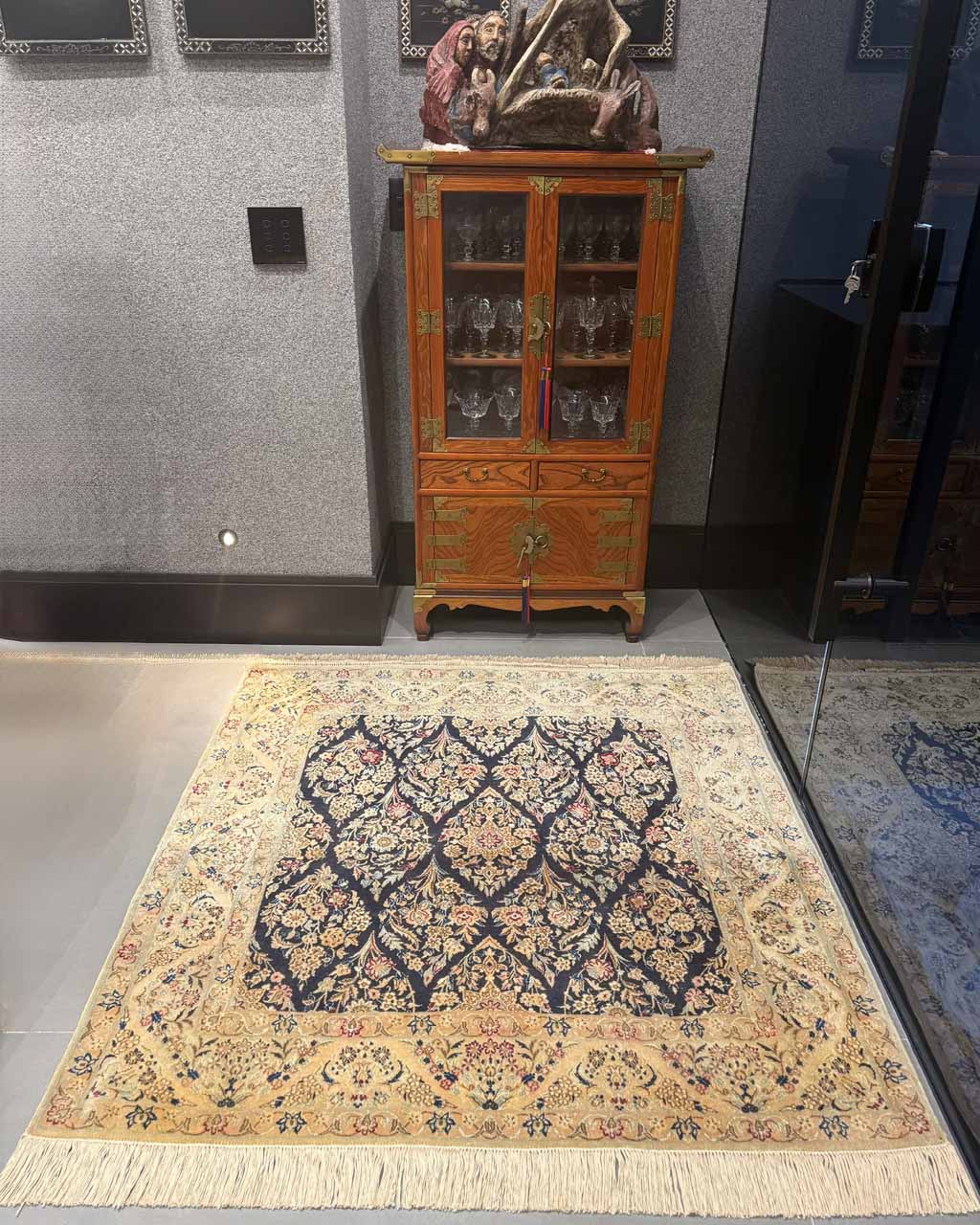 Tapete Persa Nain (Seda e Lã) - 1,23 x 1,23 m