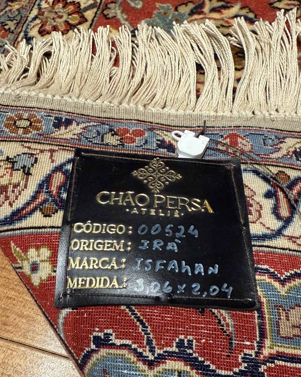 Tapete Persa Isfahan (Assinado) - 3,06 x 2,04 m
