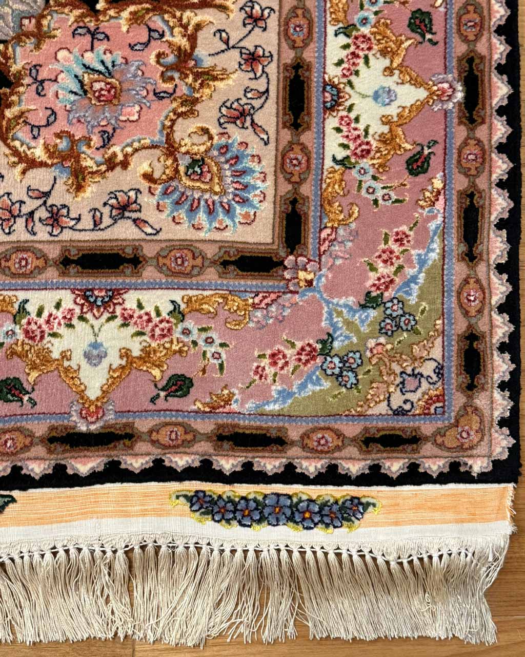 Tapete Persa Tabriz em Seda - 1,54 × 1,04 m