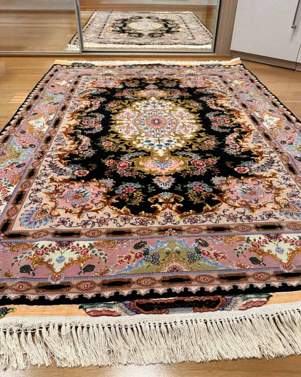 Tapete Persa Tabriz em Seda - 1,54 × 1,04 m