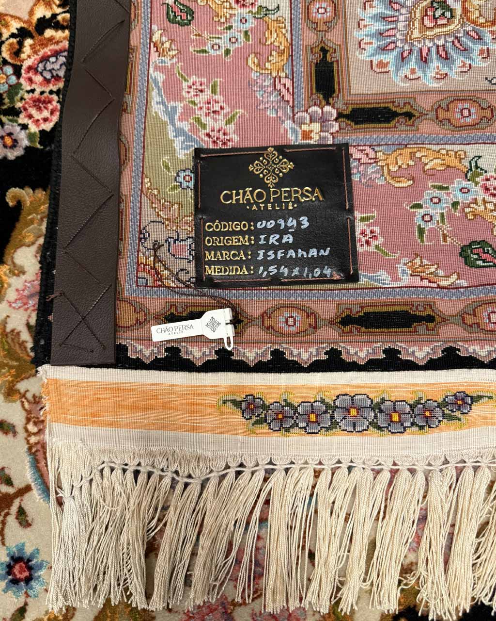Tapete Persa Tabriz em Seda - 1,54 × 1,04 m